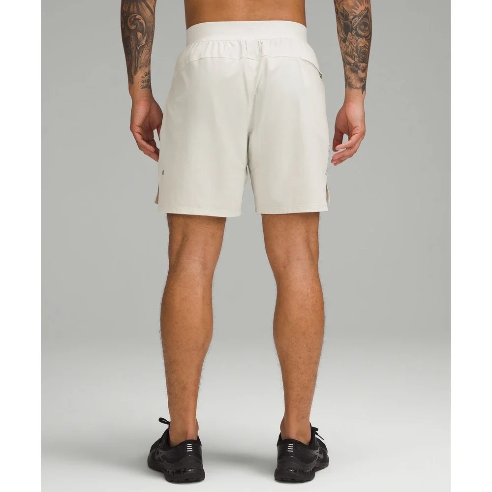 Lululemon License to Train Linerless Short 7" Bone Beige Mens Medium Gym Workout - Picture 1 of 6